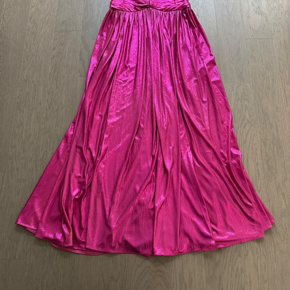 Retrofete Juliana Pink Metallic Lame Halter Cut Out Maxi Dress - with tags - S - Picture 5 of 12